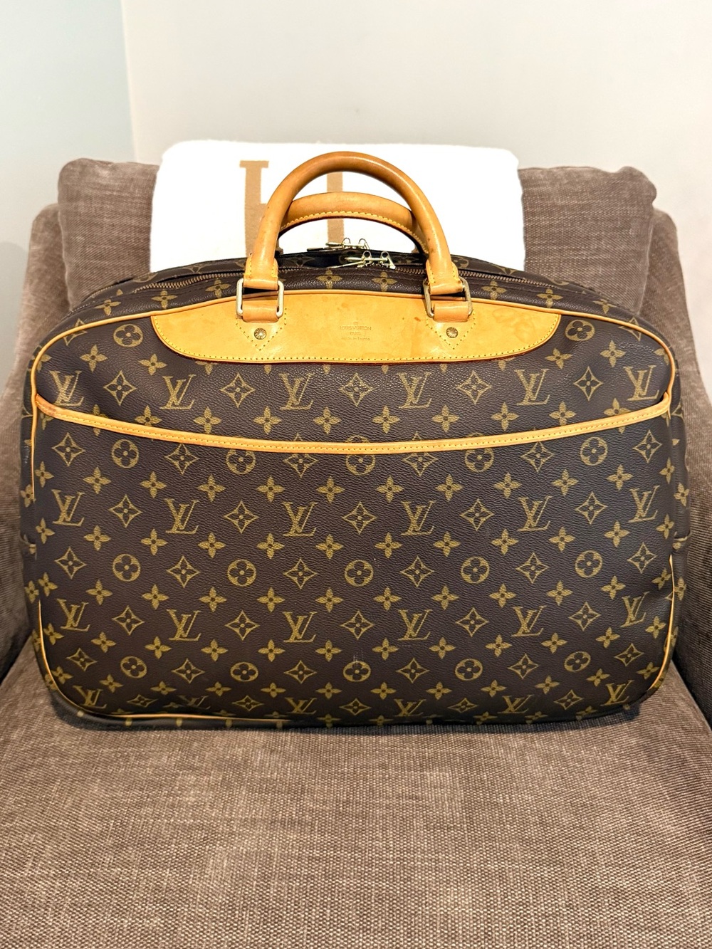 Authentic Louis Vuitton Alizé Poche travel bag M41393 brown monogram LV unisex - Picture 2 of 16